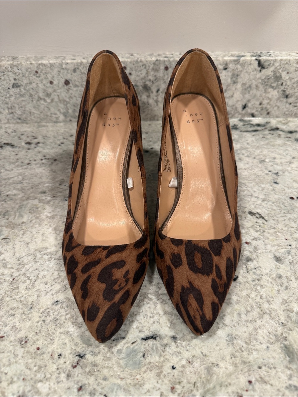 a new day Leopard Print Pointed Toe Heels - Brown/Black